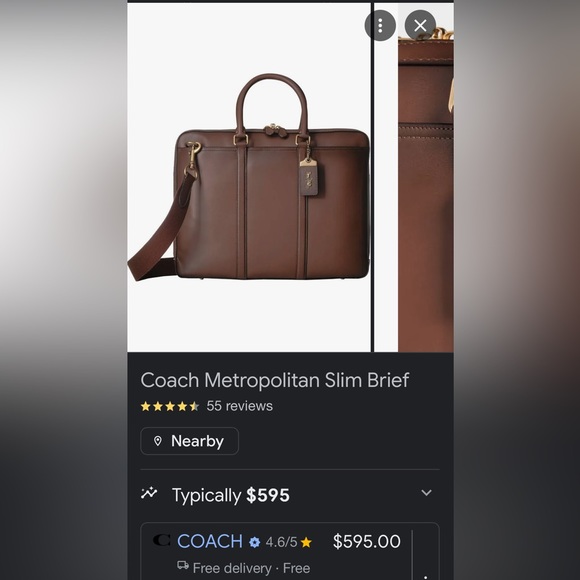 Coach Leather Lap Top Bag New w/o tags - Picture 11 of 11